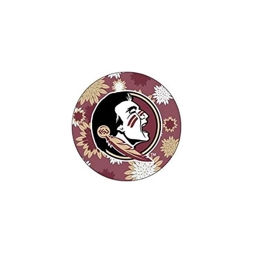 Florida State Seminoles Round 4-Inch NCAA Floral Love Vinyl Sticker - Blossoming School Spirit Decal Image 1