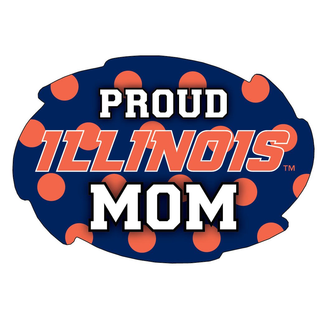 Illinois Fighting Illini 5x6-Inch Swirl Shape Proud Mom NCAA - Durable School Spirit Vinyl Decal Perfect Image 1