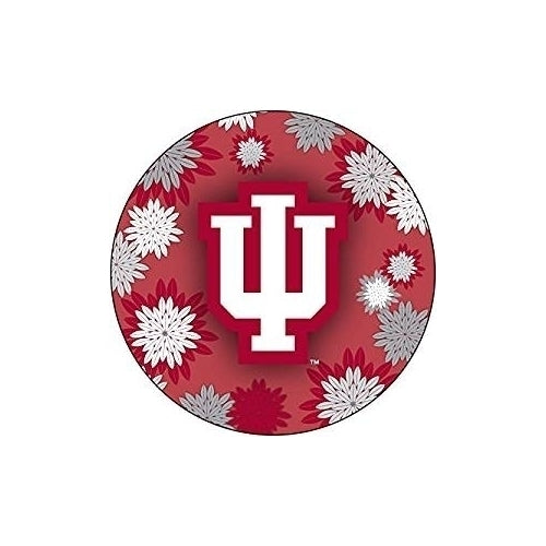 Indiana Hoosiers Round 4-Inch NCAA Floral Love Vinyl Sticker - Blossoming School Spirit Decal Image 1