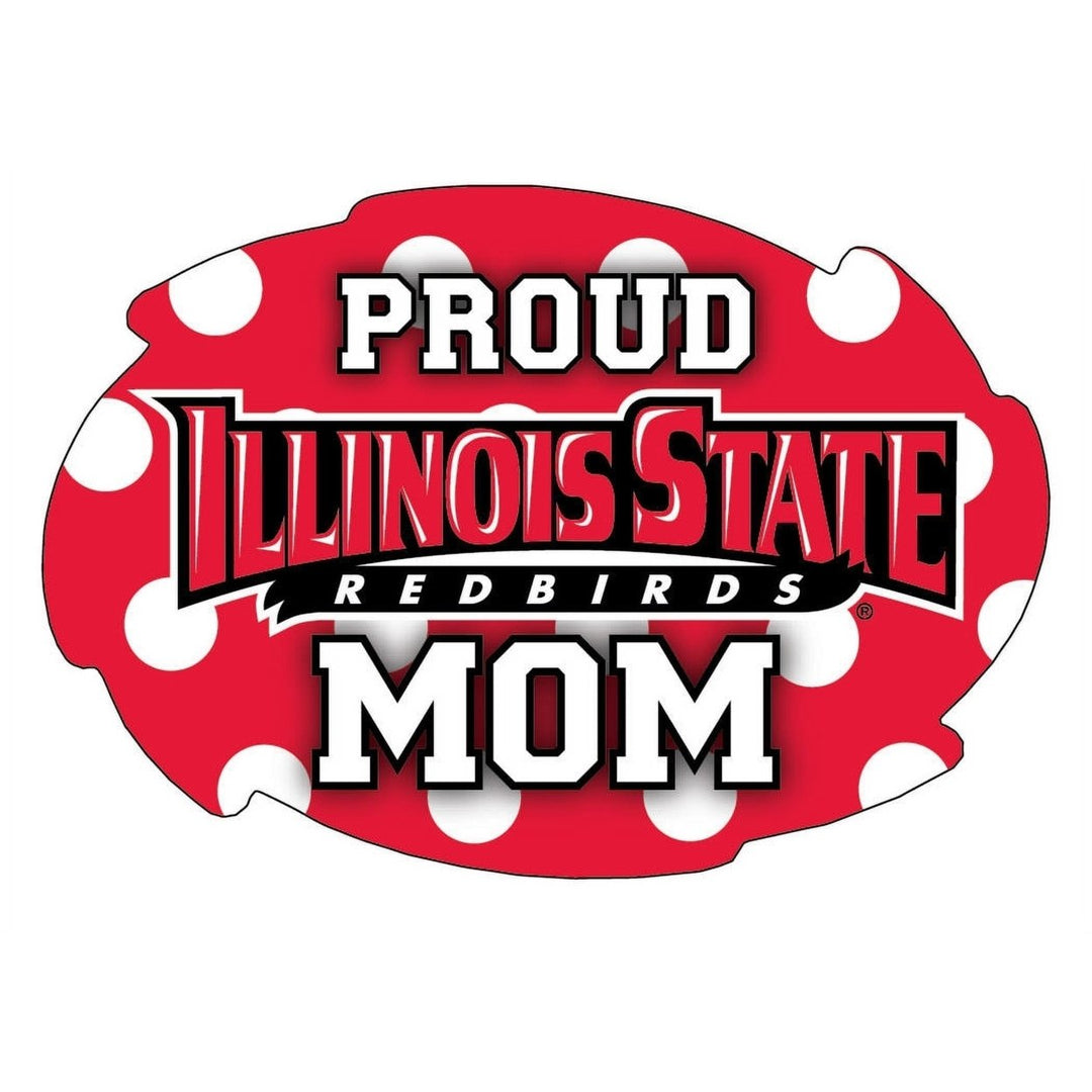 Illinois State Redbirds 5x6-Inch Swirl Shape Proud Mom NCAA - Durable School Spirit Vinyl Decal Perfect Image 1