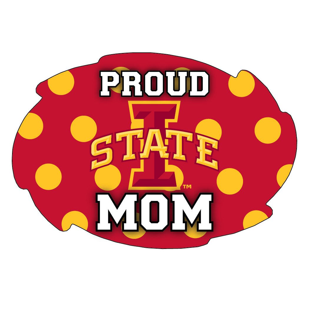 Iowa State Cyclones 5x6-Inch Swirl Shape Proud Mom NCAA - Durable School Spirit Vinyl Decal Perfect Image 1