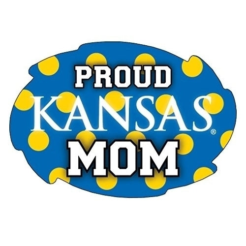 Kansas Jayhawks 5x6-Inch Swirl Shape Proud Mom NCAA - Durable School Spirit Vinyl Decal Perfect Image 1