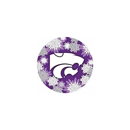 Kansas State Wildcats Round 4-Inch NCAA Floral Love Vinyl Sticker - Blossoming School Spirit Decal Image 1
