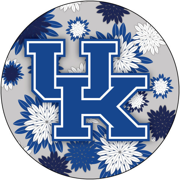 Kentucky Wildcats Round 4-Inch NCAA Floral Love Vinyl Sticker - Blossoming School Spirit Decal Image 1