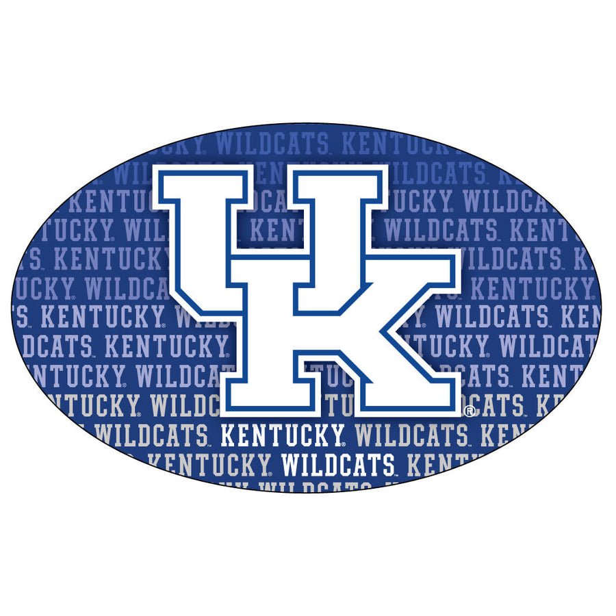 Kentucky Wildcats 4-Inch Oval Shape Repeating Wordmark Text NCAA Vinyl Decal Sticker for Fans, Students, and Alumni Image 1