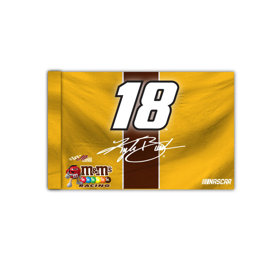 R and R Imports, Inc Kyle Busch 18 3 x 5 Flag with Car for 2020 Image 1