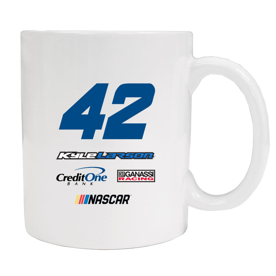 Kyle Larson 42 Ceramic White Mug for 2020 (White). Image 1