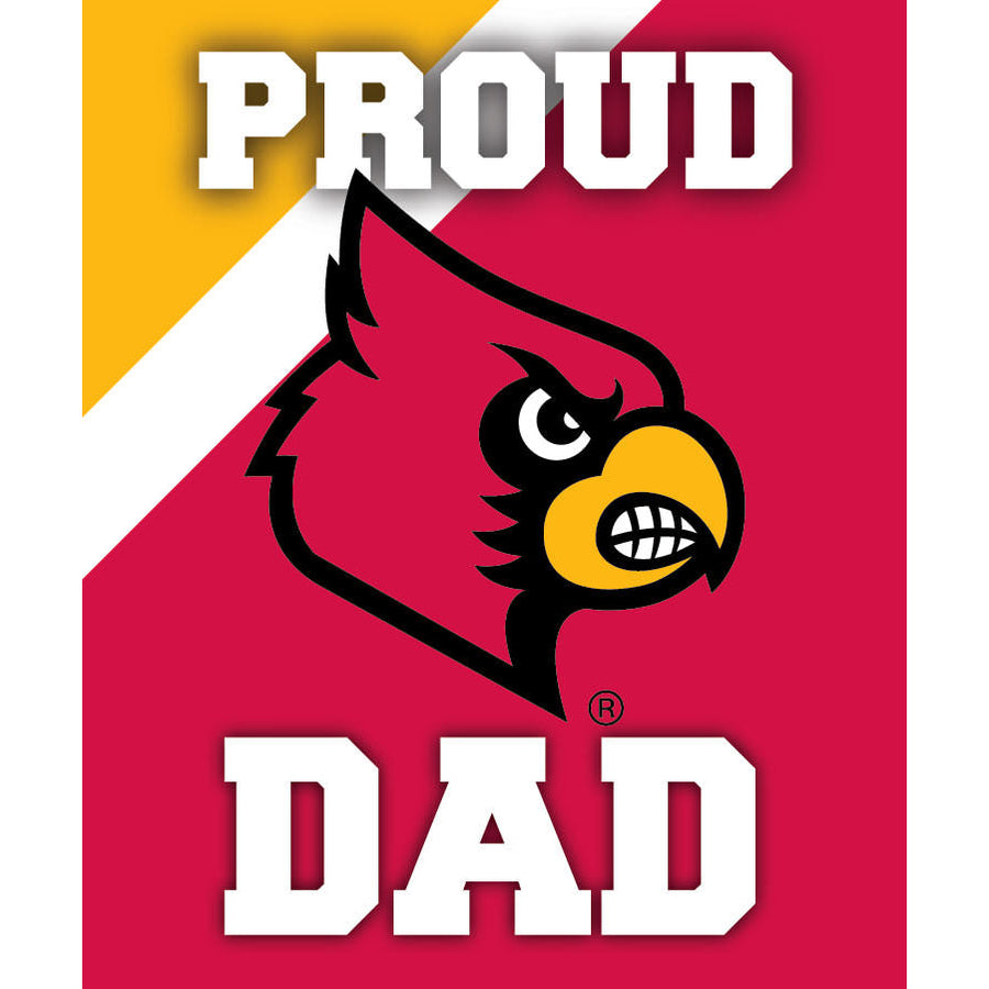 Louisville Cardinals NCAA Collegiate 5x6 Inch Rectangle Stripe Proud Dad Decal Sticker Image 1