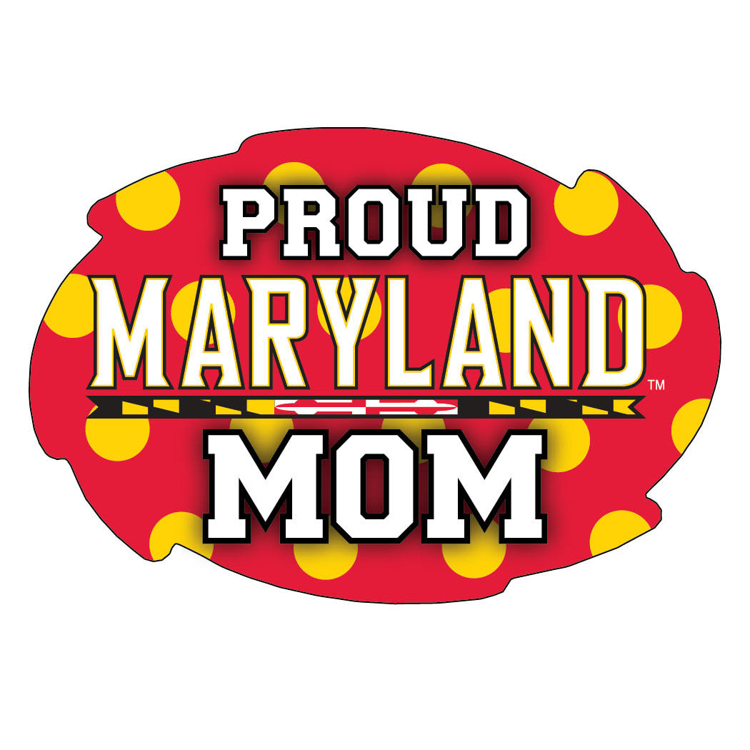 Maryland Terrapins 5x6-Inch Swirl Shape Proud Mom NCAA - Durable School Spirit Vinyl Decal Perfect Image 1