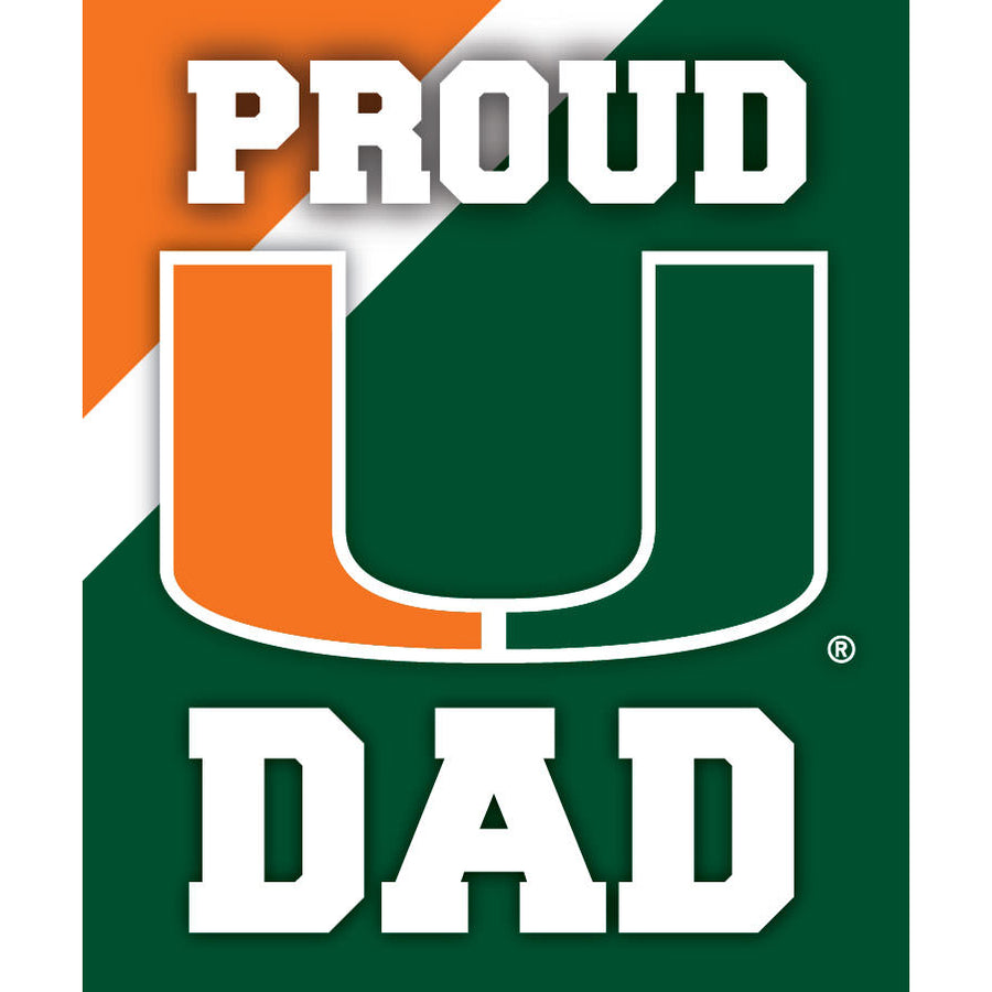 Miami Hurricanes NCAA Collegiate 5x6 Inch Rectangle Stripe Proud Dad Decal Sticker Image 1