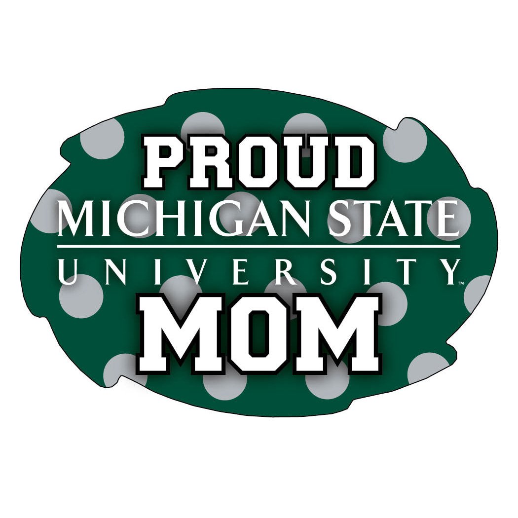 Michigan State Spartans 5x6-Inch Swirl Shape Proud Mom NCAA - Durable School Spirit Vinyl Decal Perfect Image 1