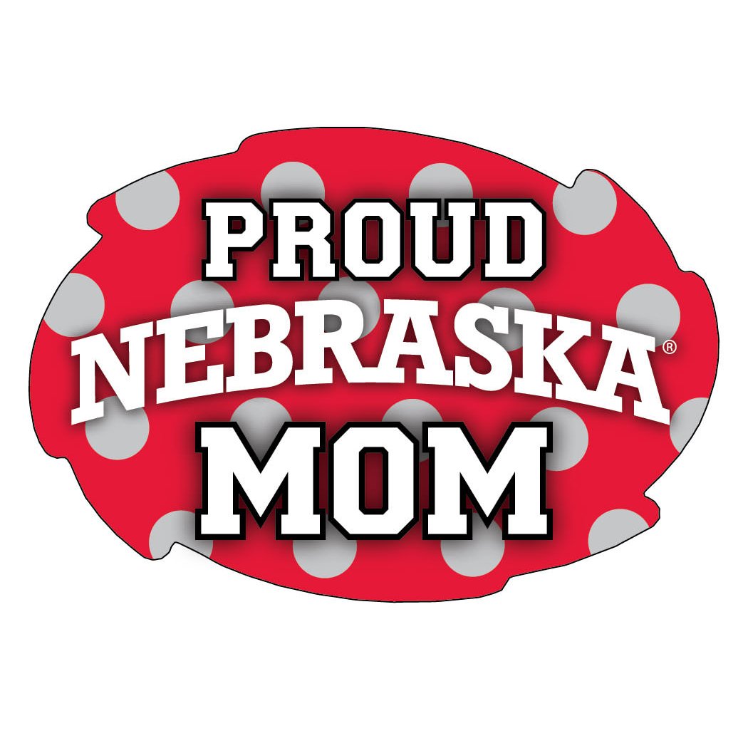 Nebraska Cornhuskers 5x6-Inch Swirl Shape Proud Mom NCAA - Durable School Spirit Vinyl Decal Perfect Image 1