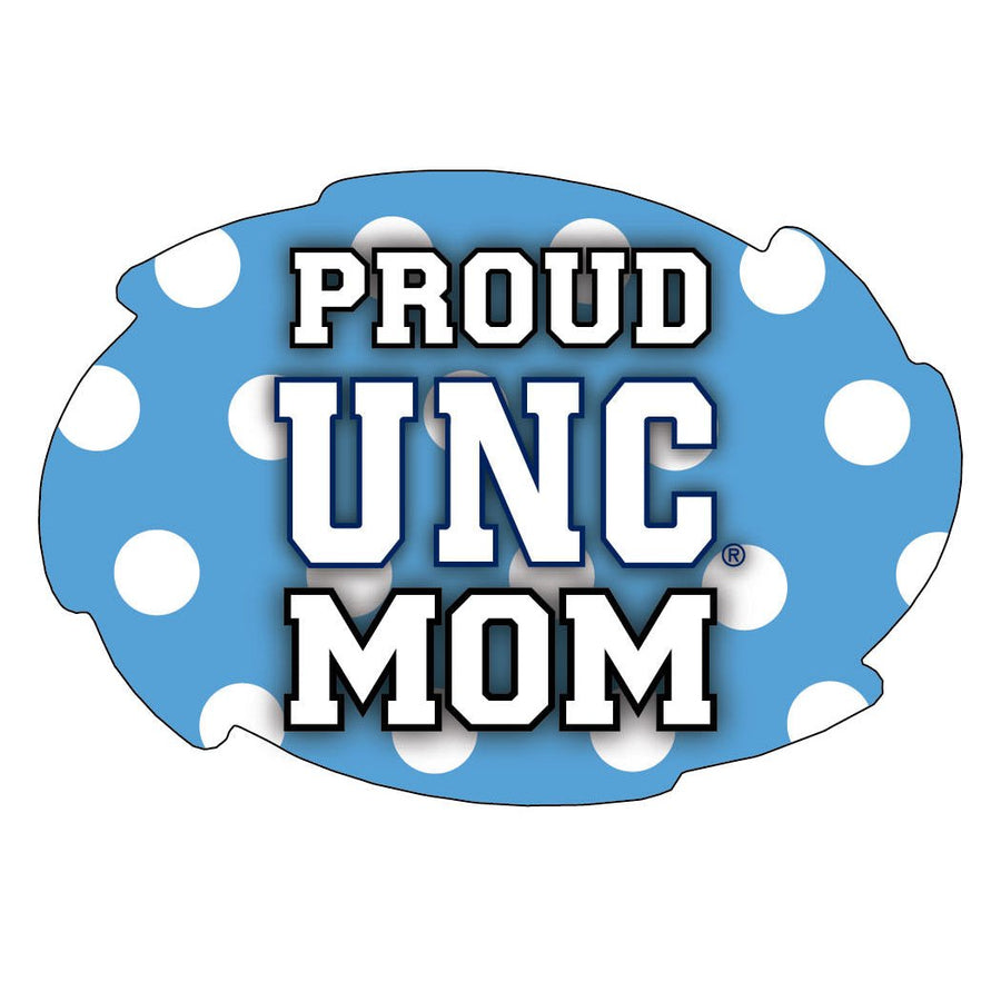 UNC Tar Heels 5x6-Inch Swirl Shape Proud Mom NCAA - Durable School Spirit Vinyl Decal Perfect Image 1