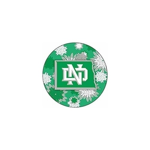 North Dakota Fighting Hawks Round 4-Inch NCAA Floral Love Vinyl Sticker - Blossoming School Spirit Decal Image 1