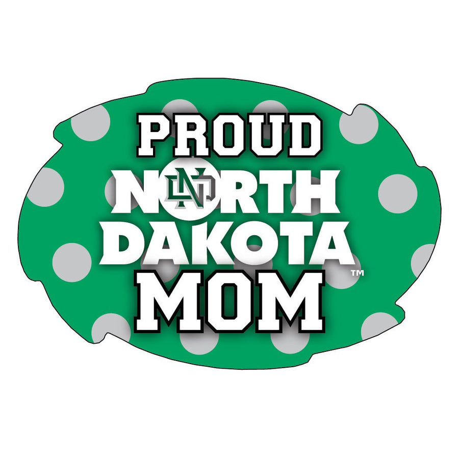 North Dakota Fighting Hawks 5x6-Inch Swirl Shape Proud Mom NCAA - Durable School Spirit Vinyl Decal Perfect Image 1