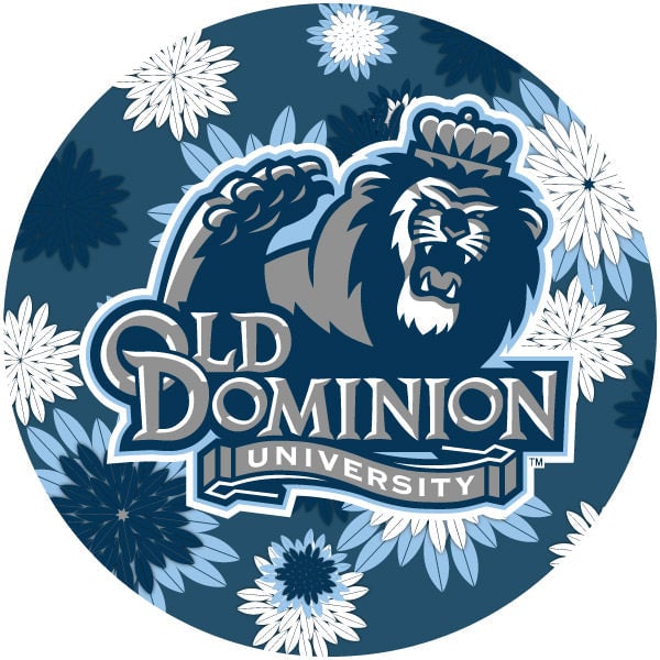 Old Dominion Monarchs Round 4-Inch NCAA Floral Love Vinyl Sticker - Blossoming School Spirit Decal Image 1