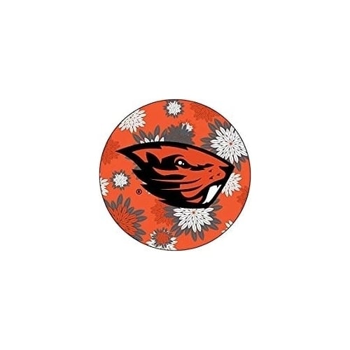 Oregon State Beavers Round 4-Inch NCAA Floral Love Vinyl Sticker - Blossoming School Spirit Decal Image 1