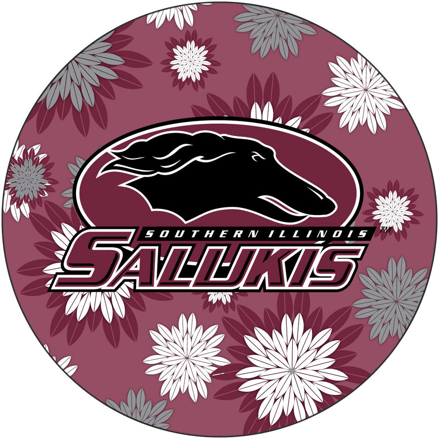 Southern Illinois Salukis Round 4-Inch NCAA Floral Love Vinyl Sticker - Blossoming School Spirit Decal Image 1