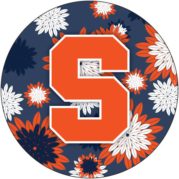 Syracuse Orange Round 4-Inch NCAA Floral Love Vinyl Sticker - Blossoming School Spirit Decal Image 1
