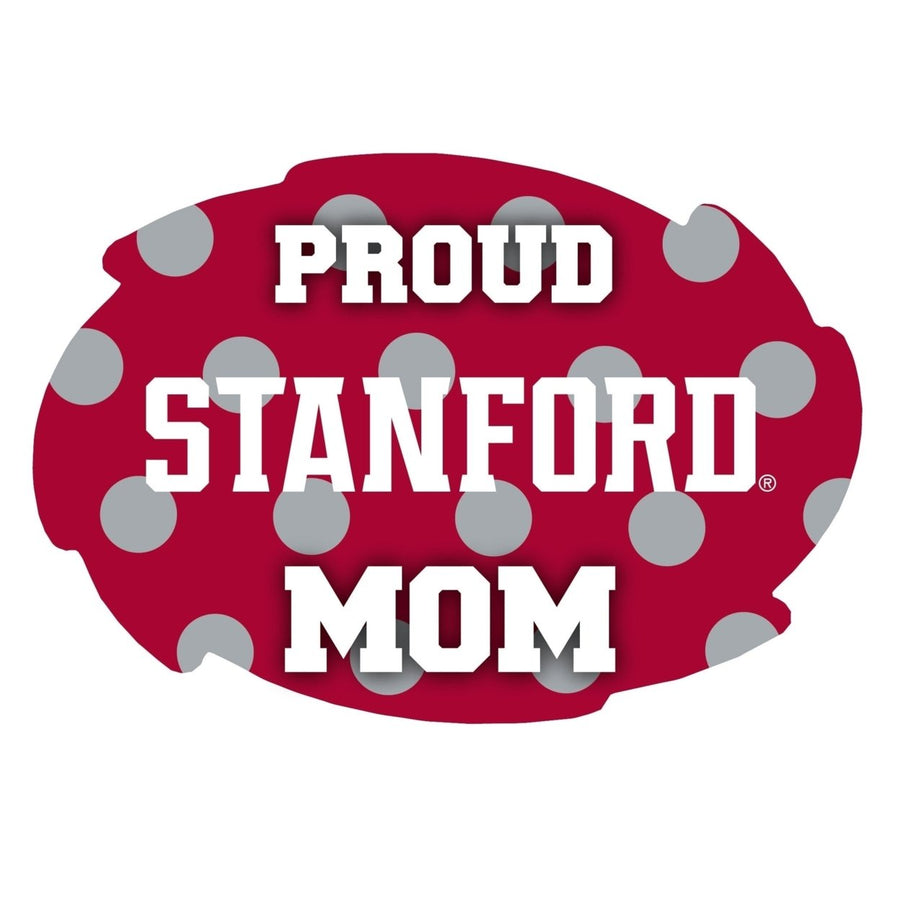 Stanford University 5x6-Inch Swirl Shape Proud Mom NCAA - Durable School Spirit Vinyl Decal Perfect Image 1