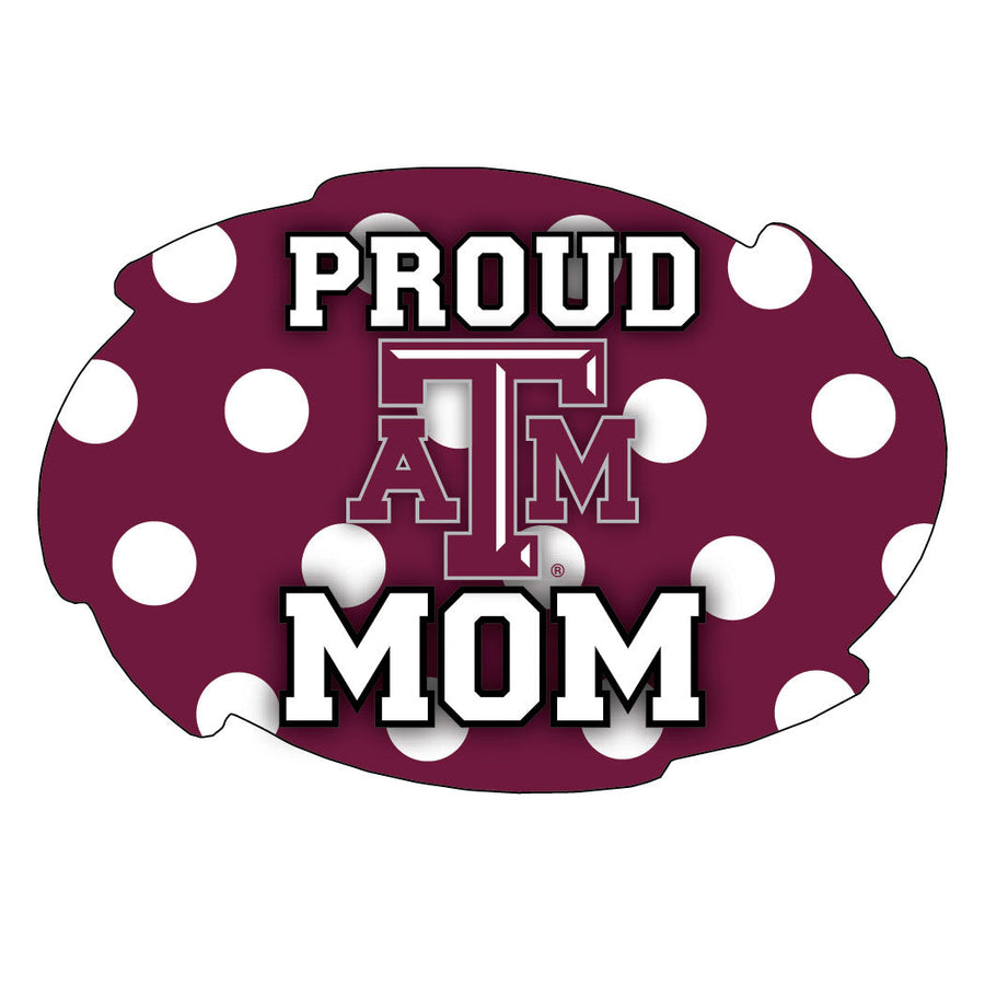 Texas AandM Aggies 5x6-Inch Swirl Shape Proud Mom NCAA - Durable School Spirit Vinyl Decal Perfect Image 1