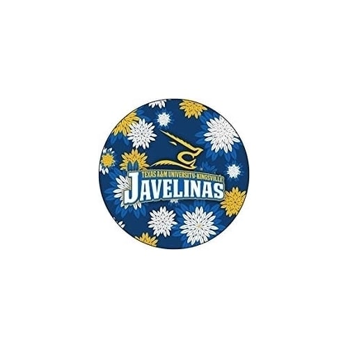 Texas AandM Kingsville Javelinas Round 4-Inch NCAA Floral Love Vinyl Sticker - Blossoming School Spirit Decal Image 1