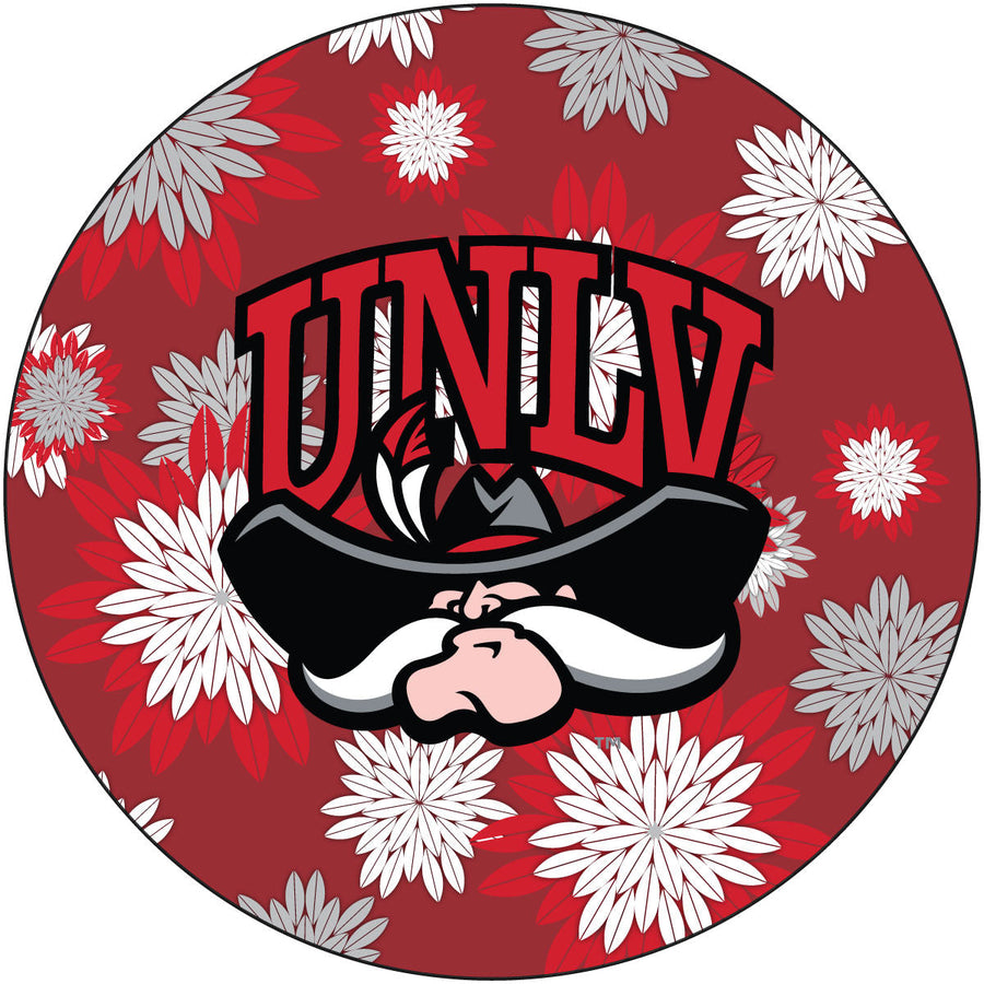 UNLV Rebels Round 4-Inch NCAA Floral Love Vinyl Sticker - Blossoming School Spirit Decal Image 1