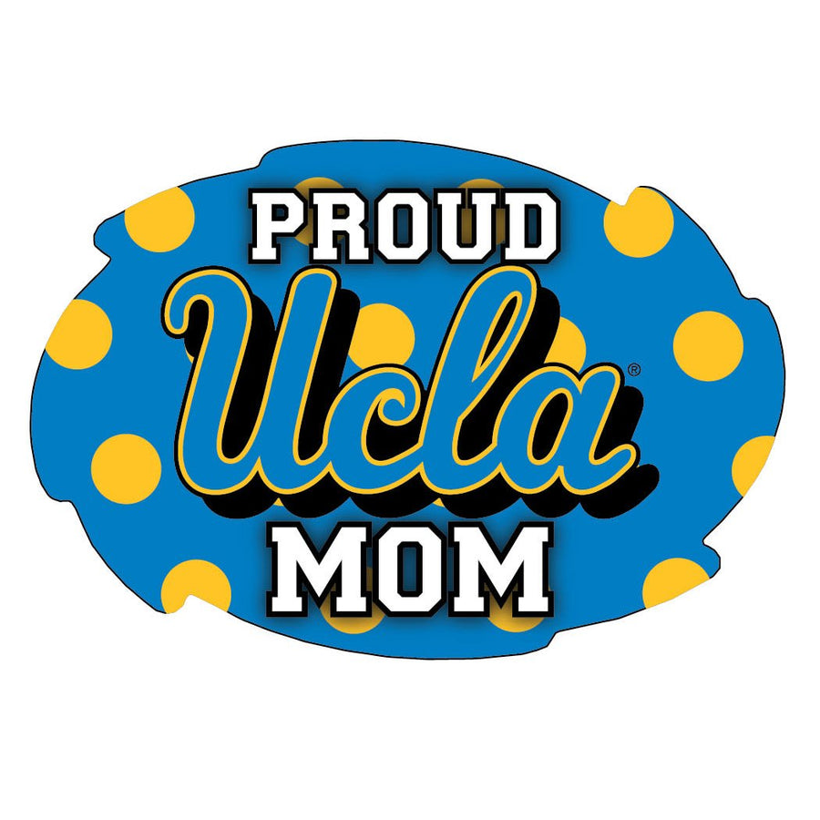 UCLA Bruins 5x6-Inch Swirl Shape Proud Mom NCAA - Durable School Spirit Vinyl Decal Perfect Image 1