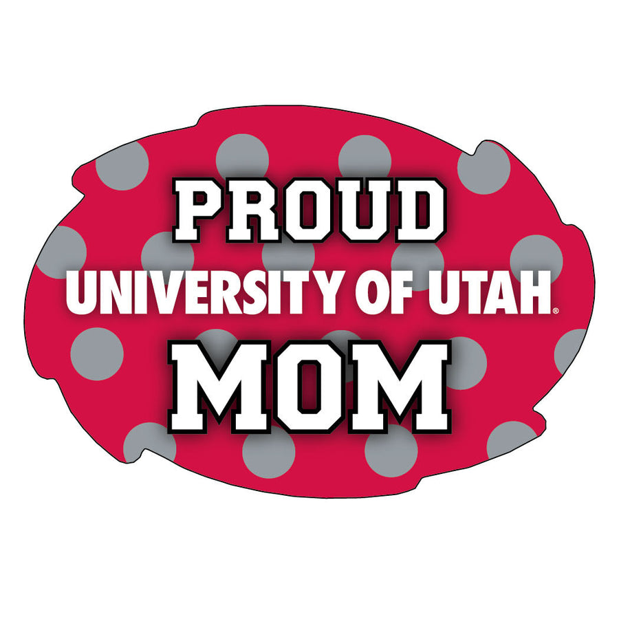 Utah Utes 5x6-Inch Swirl Shape Proud Mom NCAA - Durable School Spirit Vinyl Decal Perfect Image 1