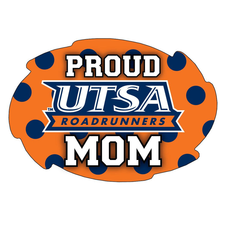 UTSA Road Runners 5x6-Inch Swirl Shape Proud Mom NCAA - Durable School Spirit Vinyl Decal Perfect Image 1