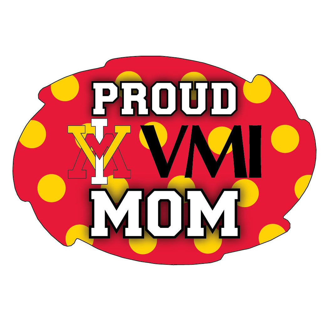 VMI Keydets 5x6-Inch Swirl Shape Proud Mom NCAA - Durable School Spirit Vinyl Decal Perfect Image 1