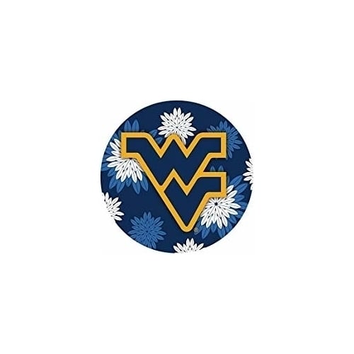 West Virginia Mountaineers Round 4-Inch NCAA Floral Love Vinyl Sticker - Blossoming School Spirit Decal Image 1