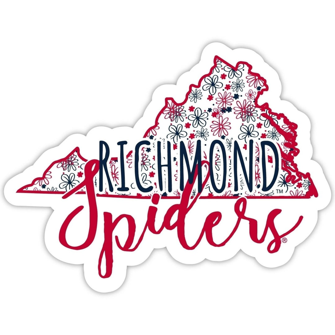 Richmond Spiders 4-Inch State Shaped NCAA Floral Love Vinyl Sticker - Blossoming School Spirit Decal Image 1