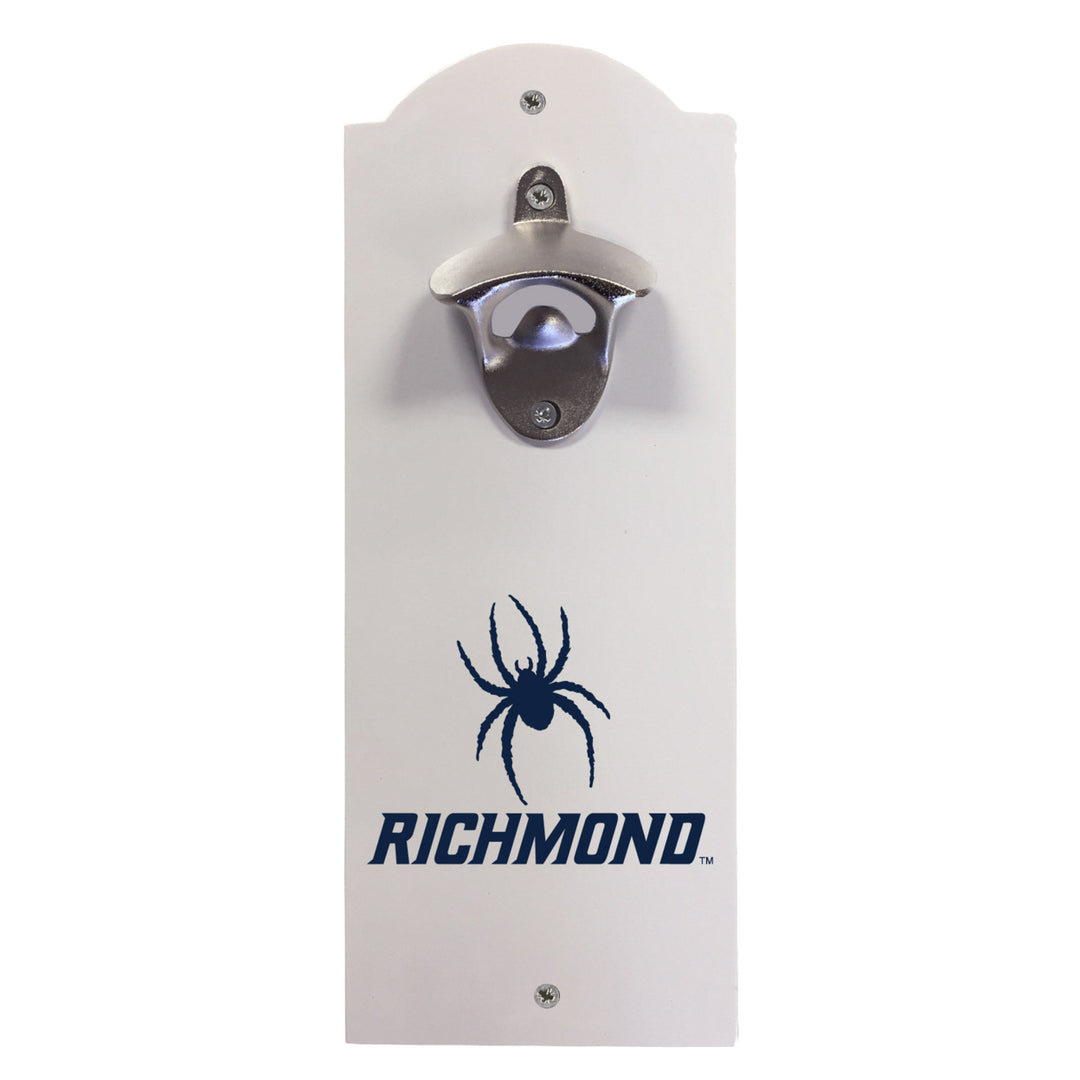 Richmond Spiders Wall-Mounted Bottle Opener  Sturdy Metal with Decorative Wood Base for Home Bars, Rec Rooms and Fan Image 1