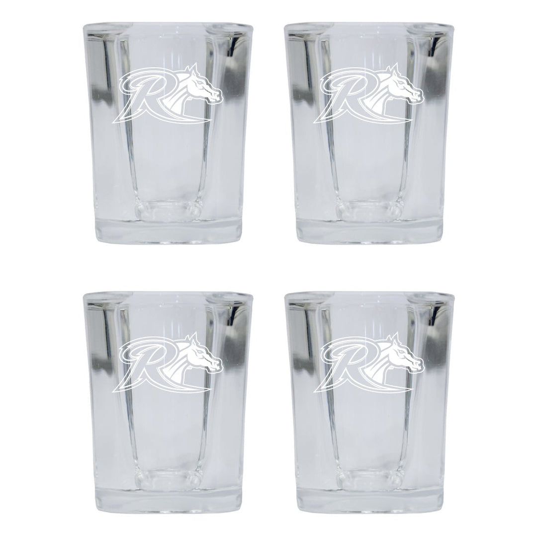 Rider University Broncs NCAA Collectors Edition 2oz Square Shot Glass - Laser Etched Logo 4-Pack Image 1