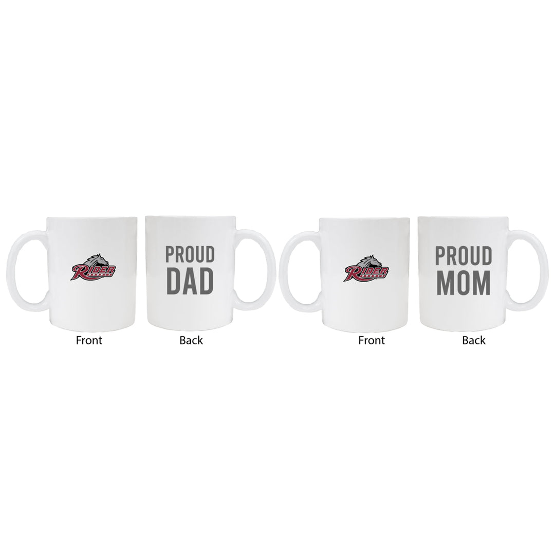 Rider University Broncs Proud Mom And Dad White Ceramic Coffee Mug 2 pack (White) Image 1