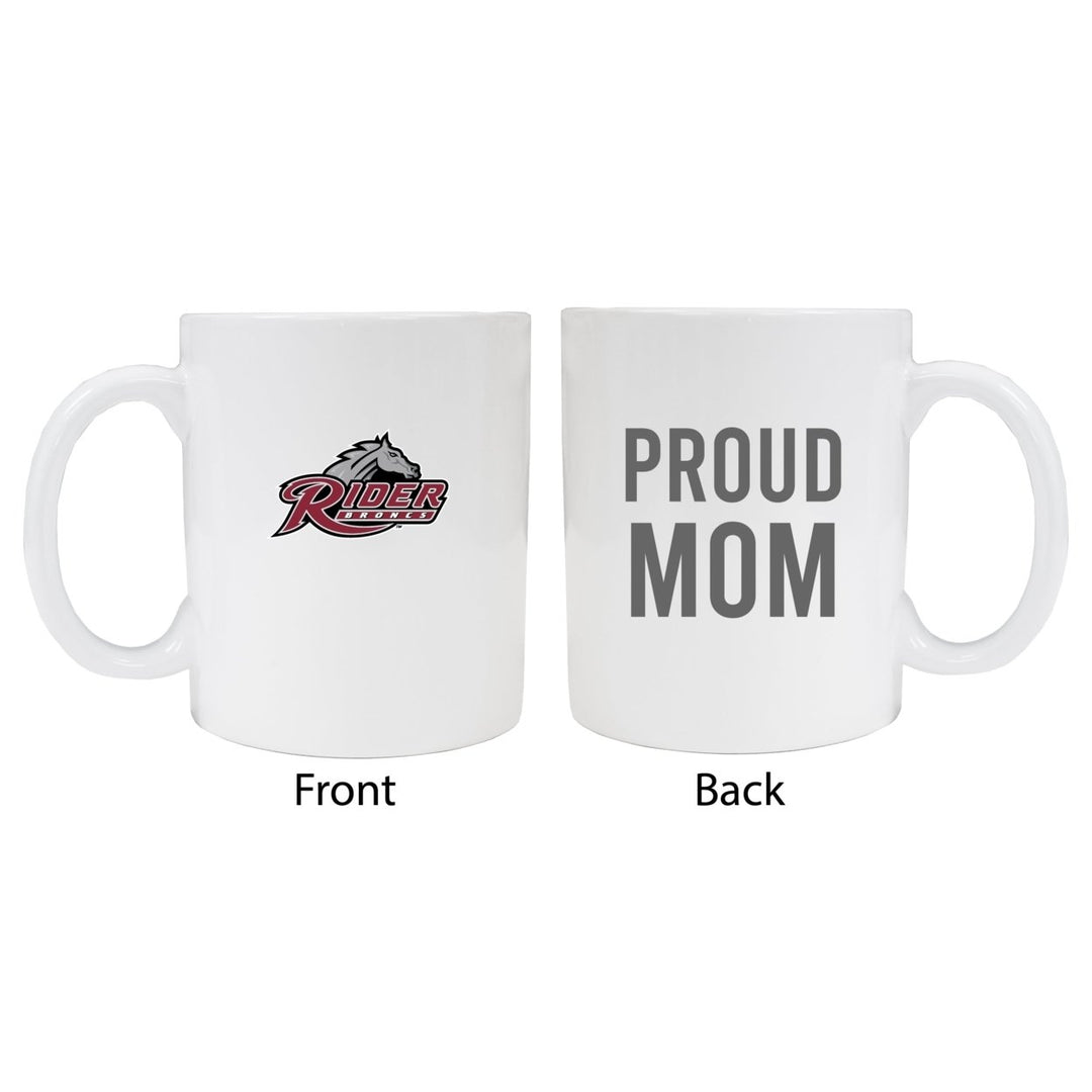 Rider University Broncs Proud Mom White Ceramic Coffee Mug 2-Pack (White) Image 1