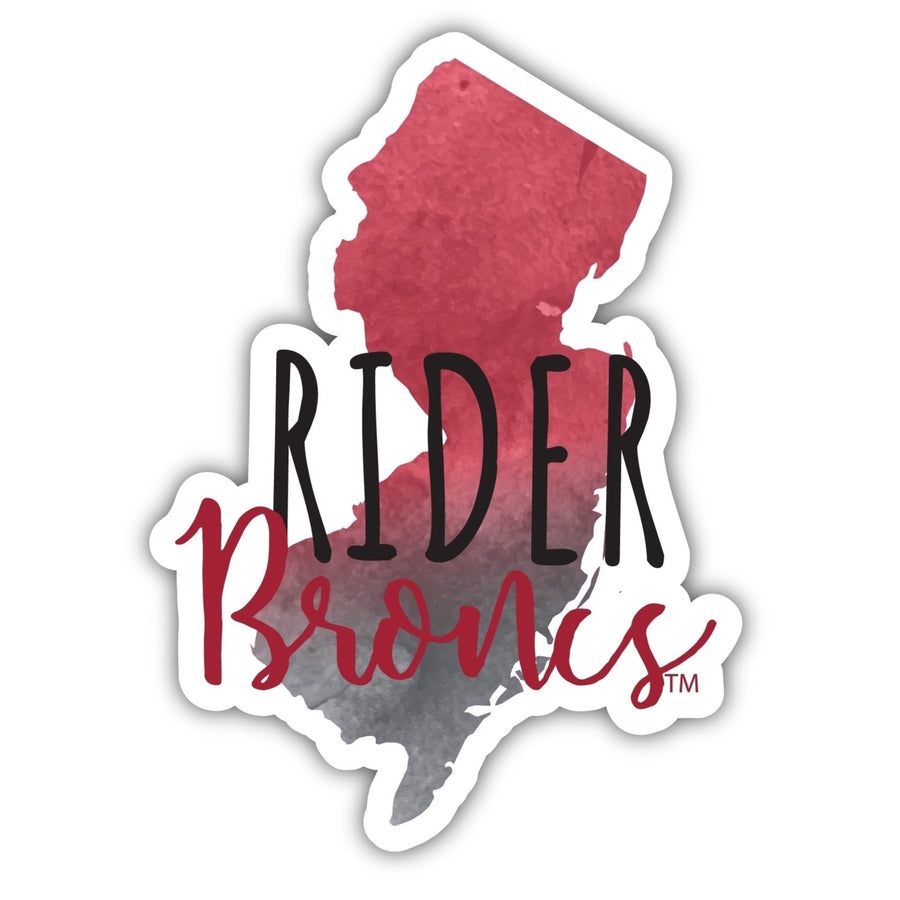 Rider University Broncs 2-Inch on one of its sides Watercolor Design NCAA Durable School Spirit Vinyl Decal Sticker Image 1