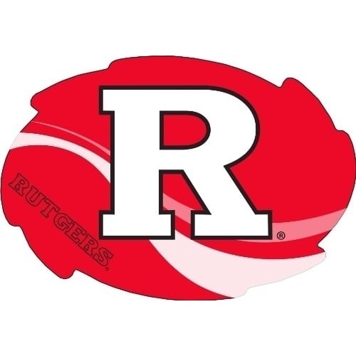 Rutgers Scarlet Knights Stripe Design Swirl Shape 5x6-Inch NCAA High-Definition Magnet - Versatile Metallic Surface Image 1