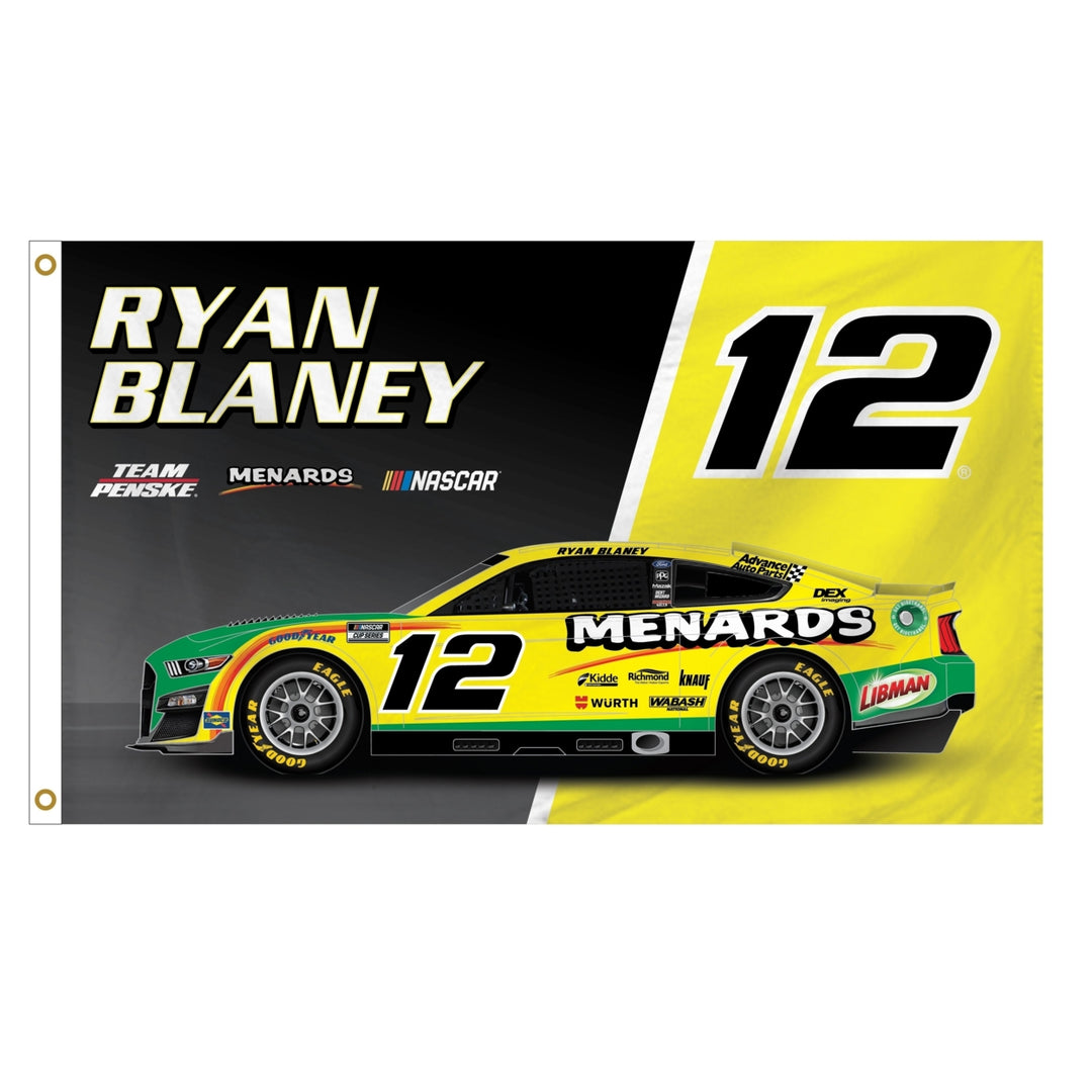 Ryan Blaney 12 Nascar 3 x 5 Car Flag for 2022 Image 1