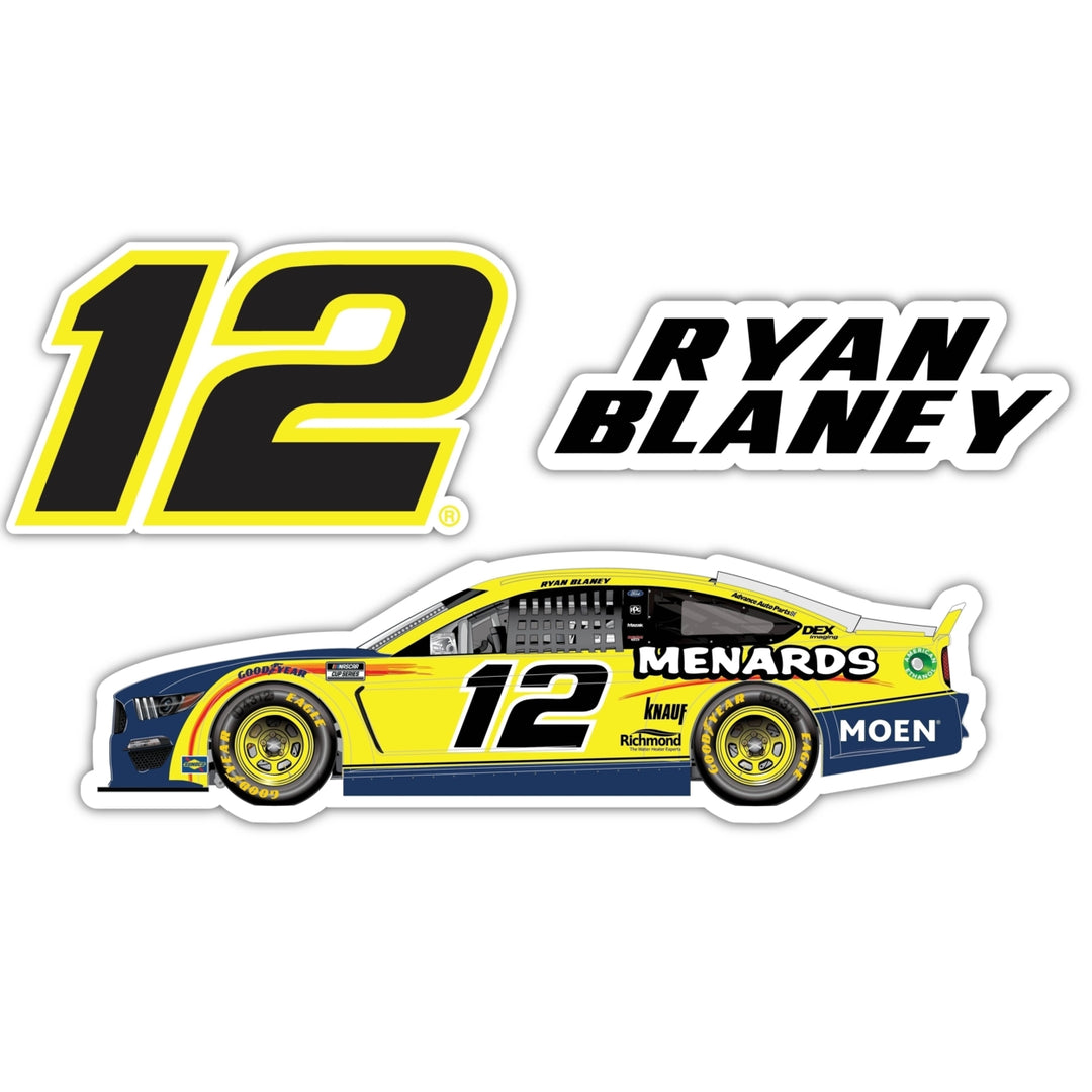 Ryan Blaney NASCAR 12 3 Pack Laser Cut Decal Image 1