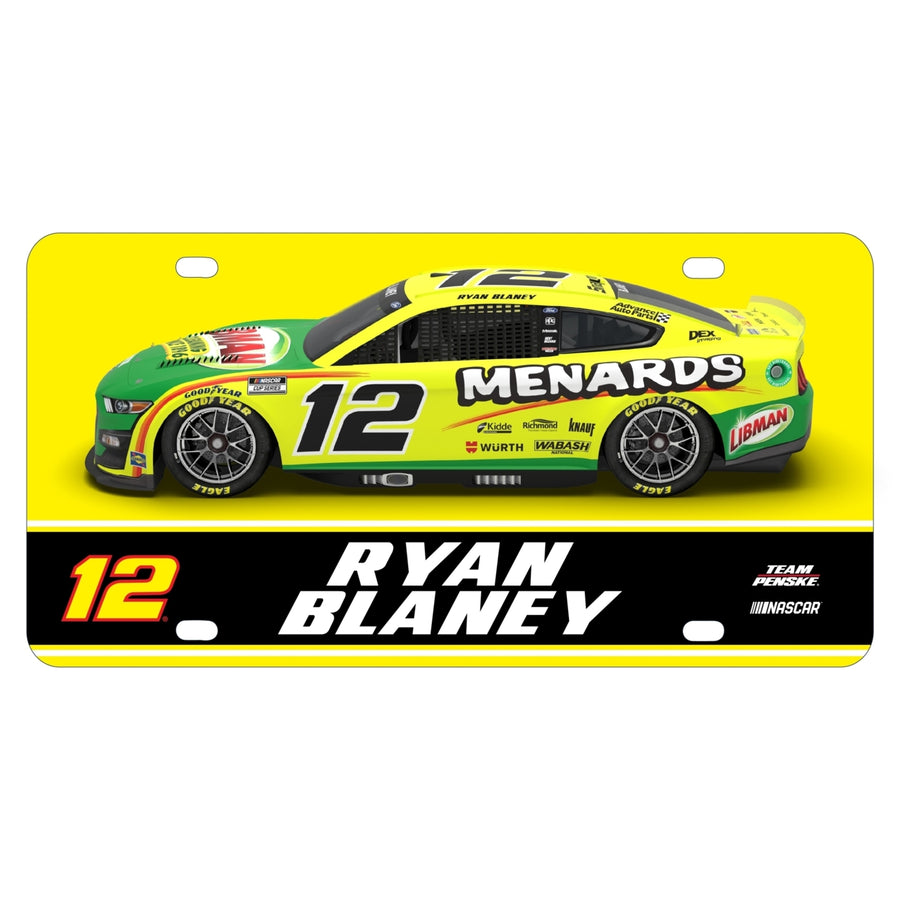 12 Ryan Blaney Officially Licensed NASCAR License Plate Image 1