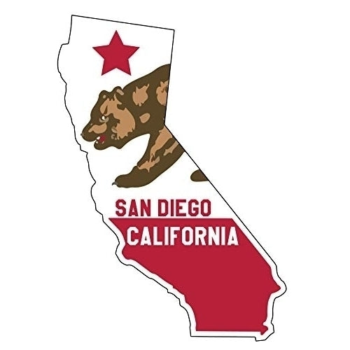 San Diego California 4 Inch State Shape Vinyl Decal Sticker Image 1