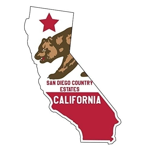 San Diego Country Estates California 4 Inch State Shape Vinyl Decal Sticker Image 1
