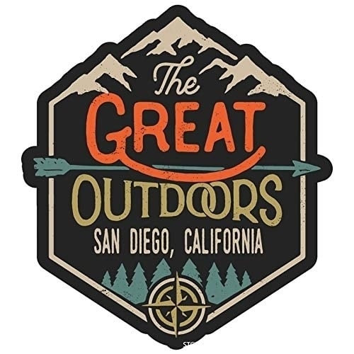 San Diego California The Great Outdoors Design 4-Inch Fridge Magnet Image 1