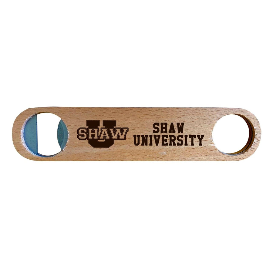 Shaw University Bears NCAA Elegant Laser-Etched Wooden Bottle Opener - Collegiate Bar Accessory Image 1