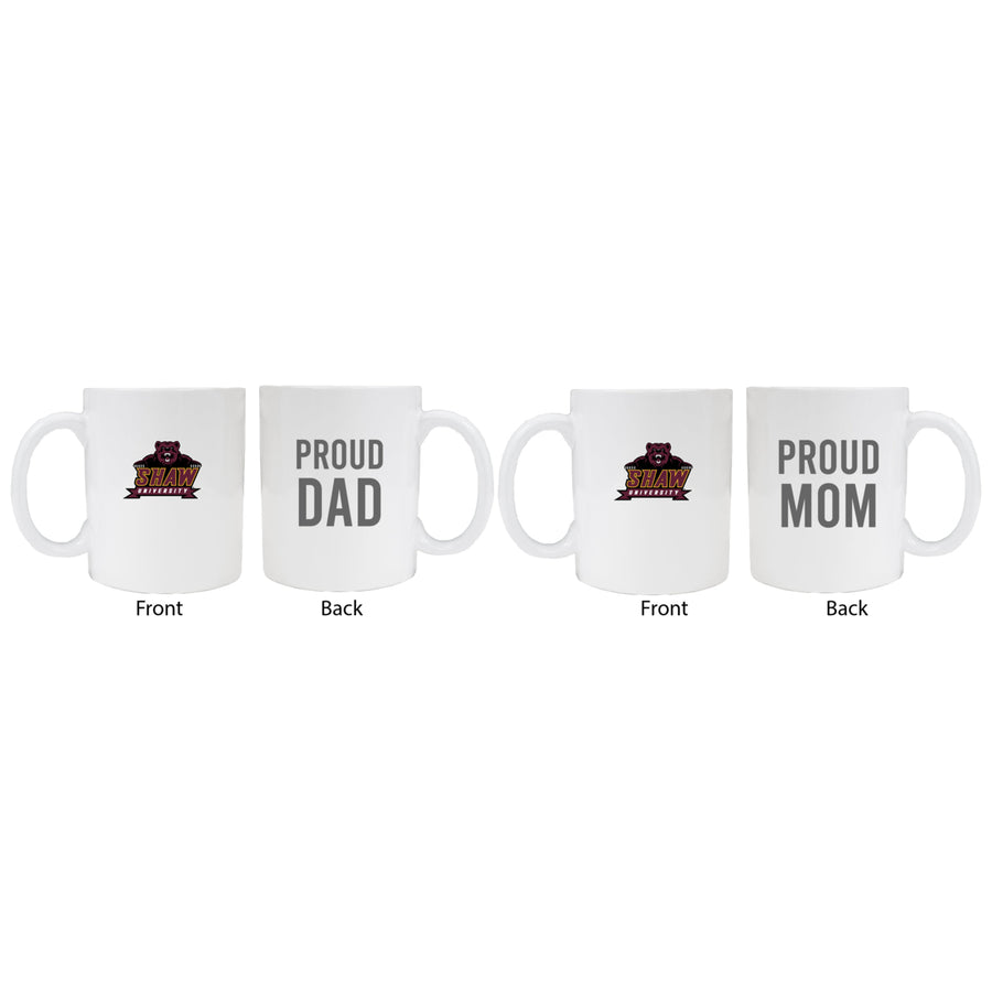 Shaw University Bears Proud Mom And Dad White Ceramic Coffee Mug 2 pack (White) Image 1