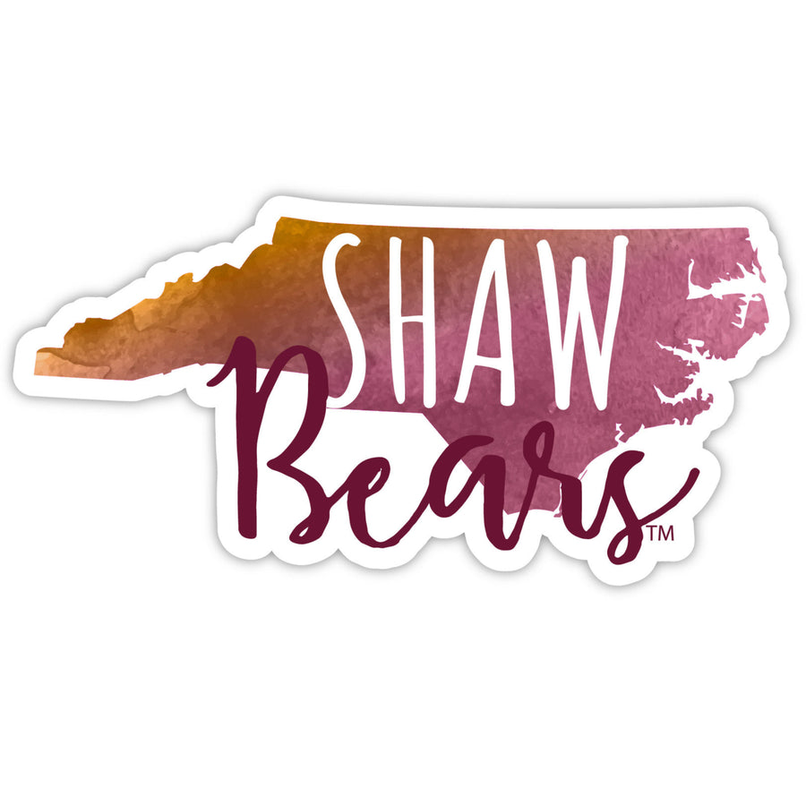 Shaw University Bears 2-Inch on one of its sides Watercolor Design NCAA Durable School Spirit Vinyl Decal Sticker Image 1