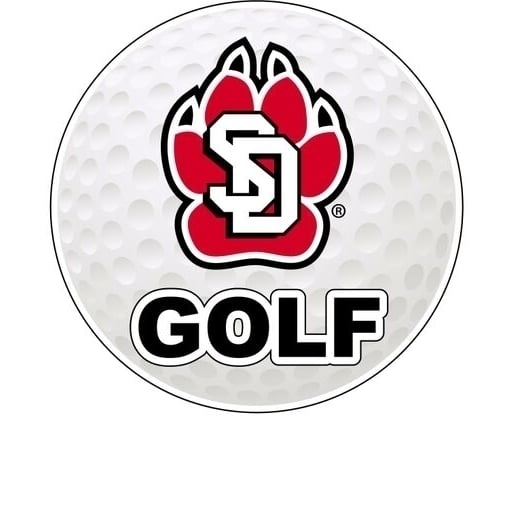 South Dakota Coyotes 4-Inch Round Golf NCAA Fairway Fervor Vinyl Decal Sticker Image 1