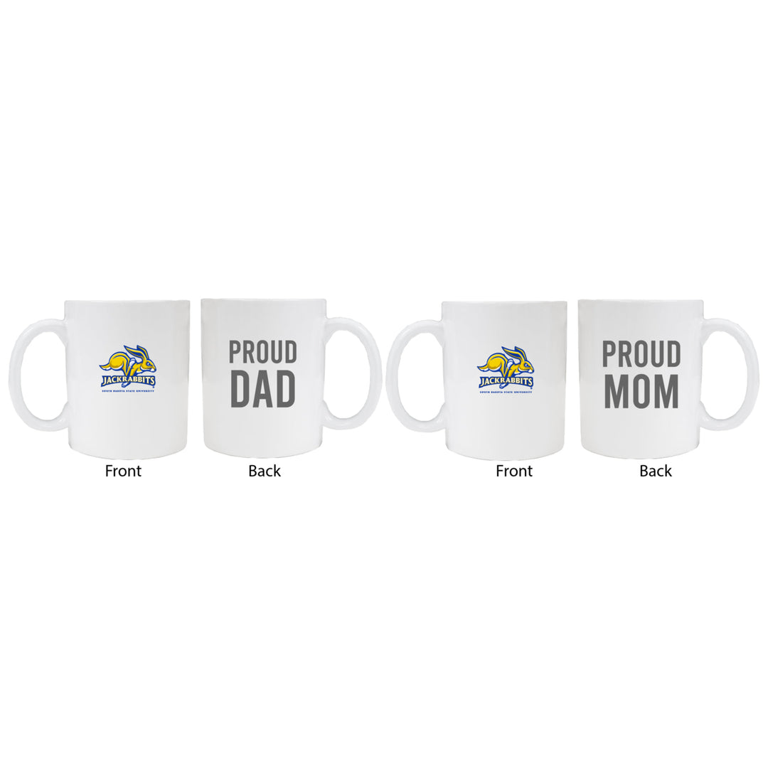 South Dakota State Jackrabbits Proud Mom And Dad White Ceramic Coffee Mug 2 pack (White) Image 1